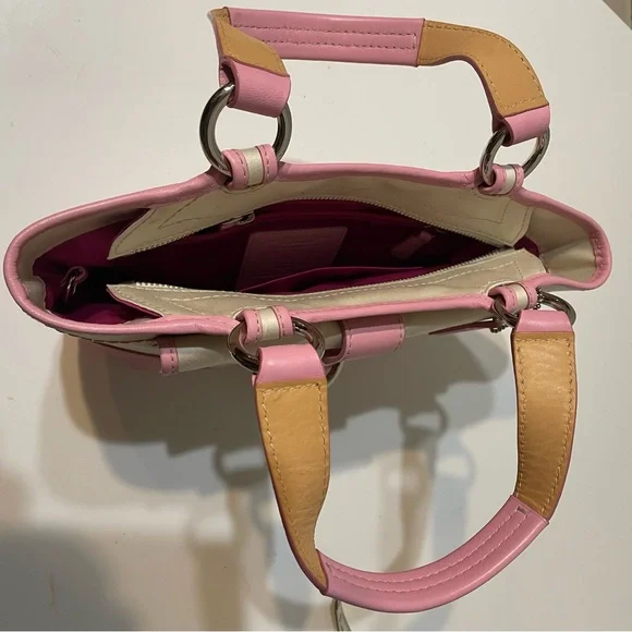 Pink and Cream Women's Handbag - Picture 11 of 13